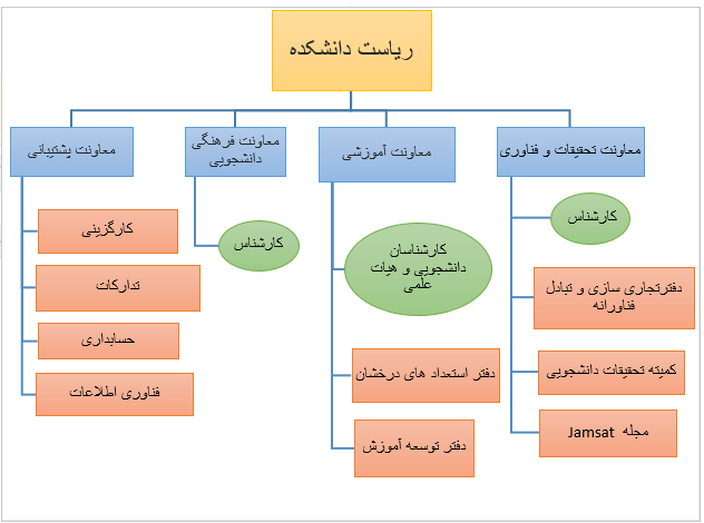 ساختار سازمانی دانشکده علوم و فناوری های نوین پزشکی شیراز